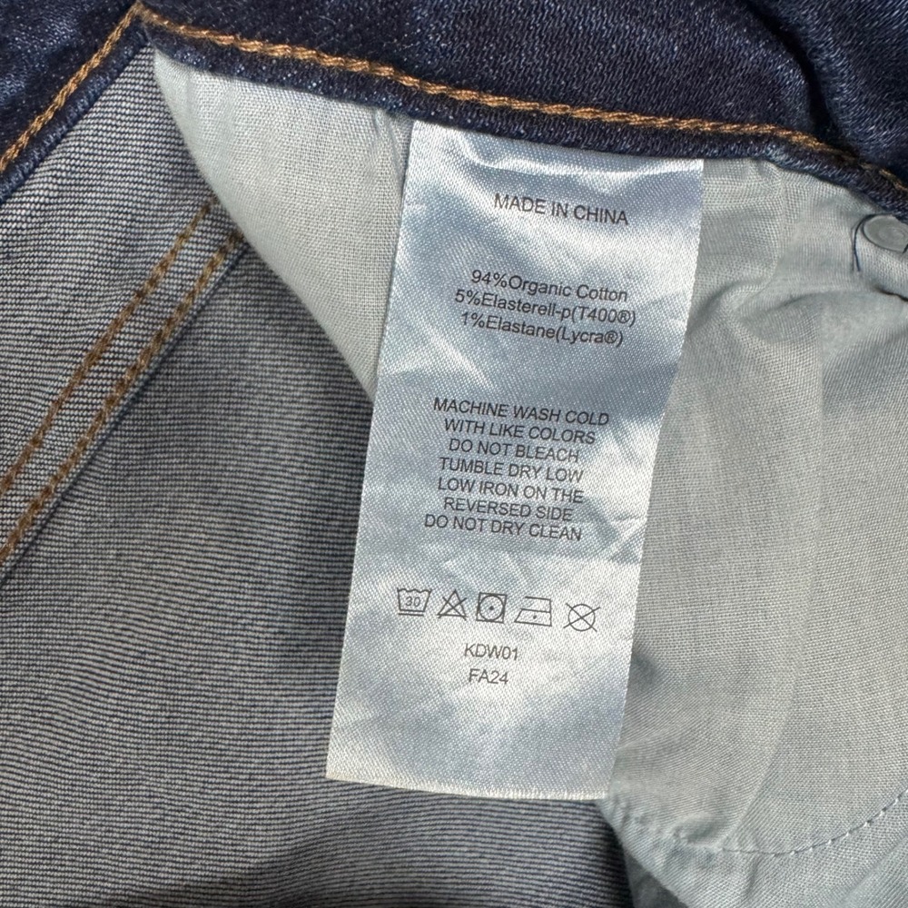 Quince Womens Stretch High Rise Straight Jeans Dark Wash 32/26 (Fits 34x25.5) - Picture 10 of 10